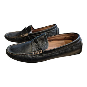 Banana Republic Bleack Pebbled Leather Men's Driving Penny Loafers Size 10.5